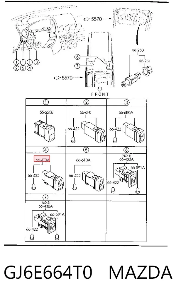 Botón de desactivación ESP GJ6E664T0 Mazda