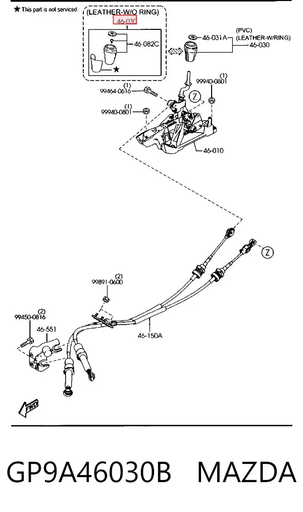 Pomo de palanca de cambios GP9A46030B Mazda