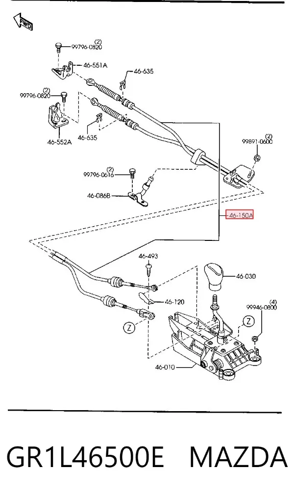 Cables de caja de cambios GR1L46500E Mazda