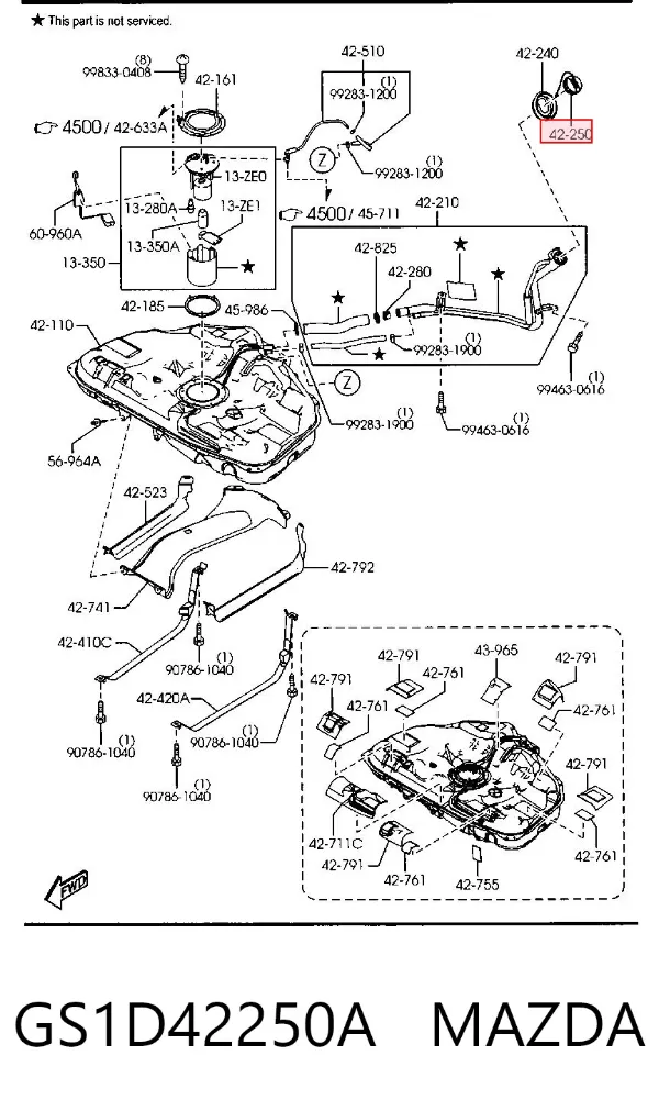 Tapon de gasolina GS1D42250A Mazda