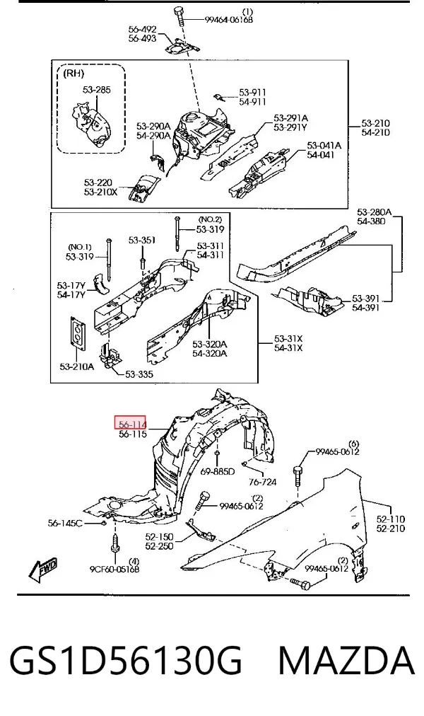 Paso rueda GS1D56130G Mazda