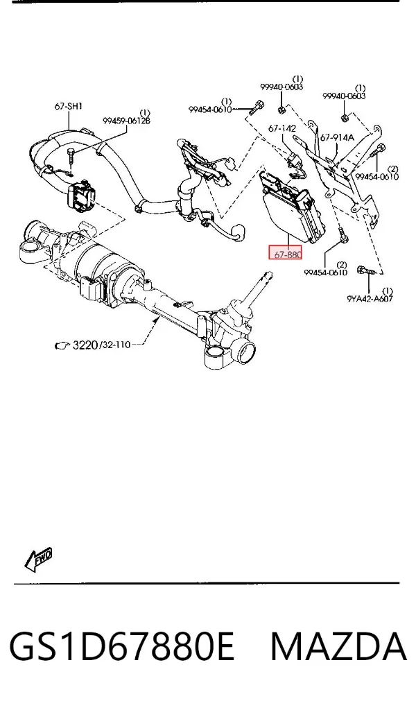Módulo de la dirección asistida eléctrica GS1D67880E Mazda