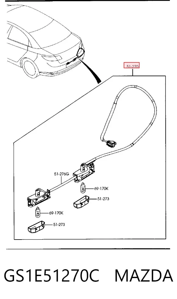 Luz matricula GS1E51270C Mazda