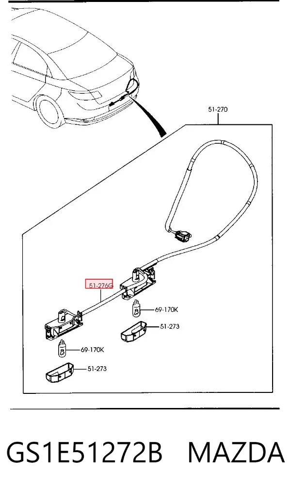 Luz matricula GS1E51272B Mazda