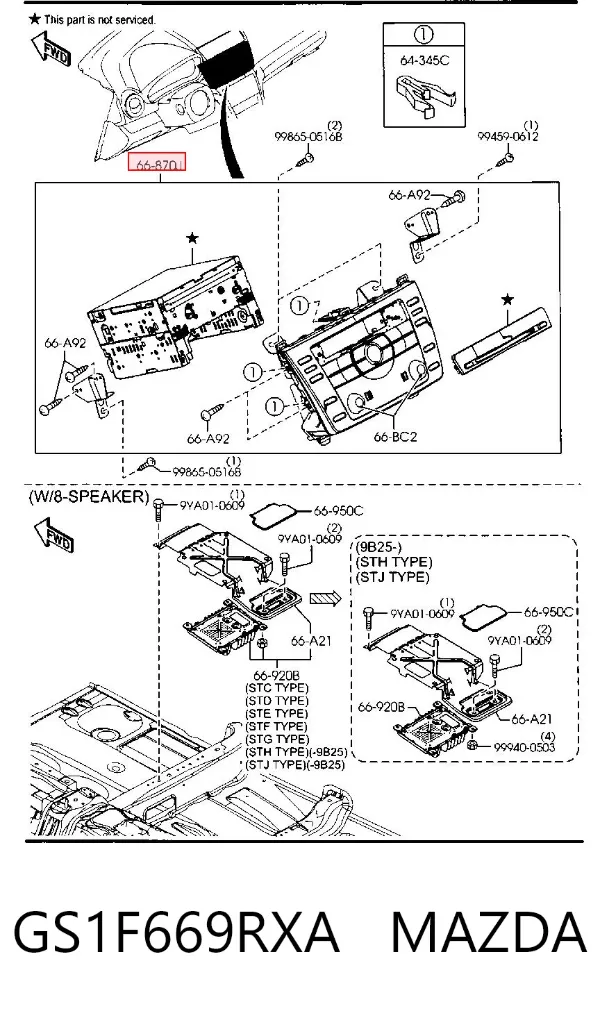 Radio GS1F669RXA Mazda