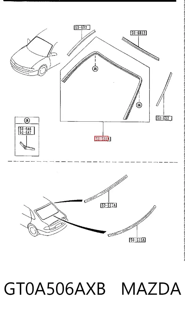 Moldura de parabrisas Mazda 626 IV
