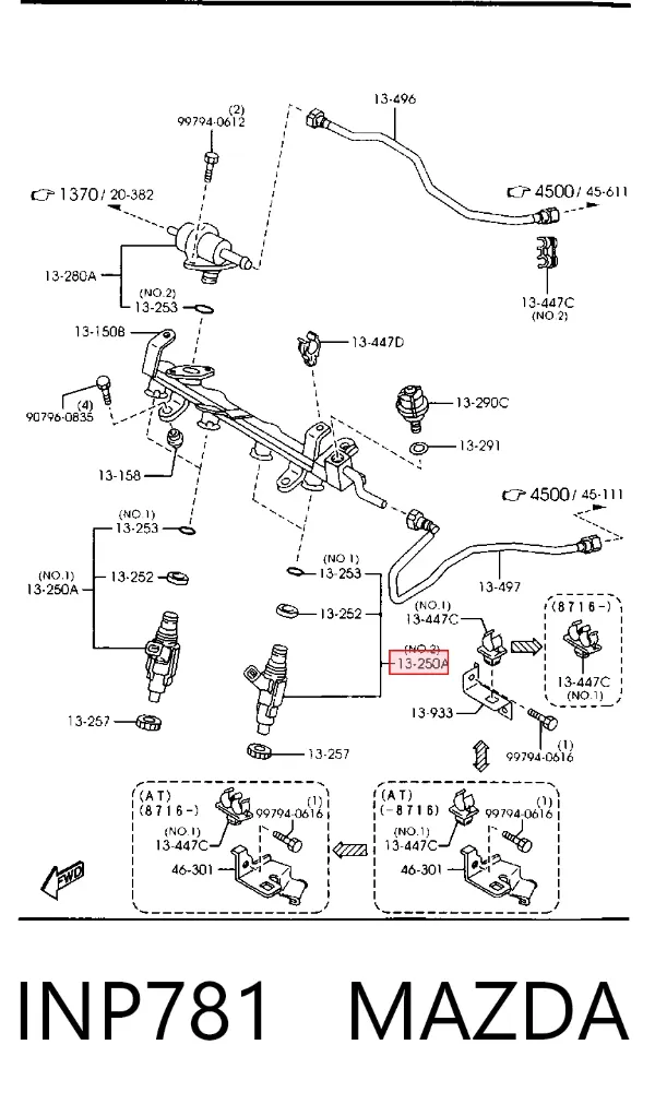 Inyector INP781 Mazda