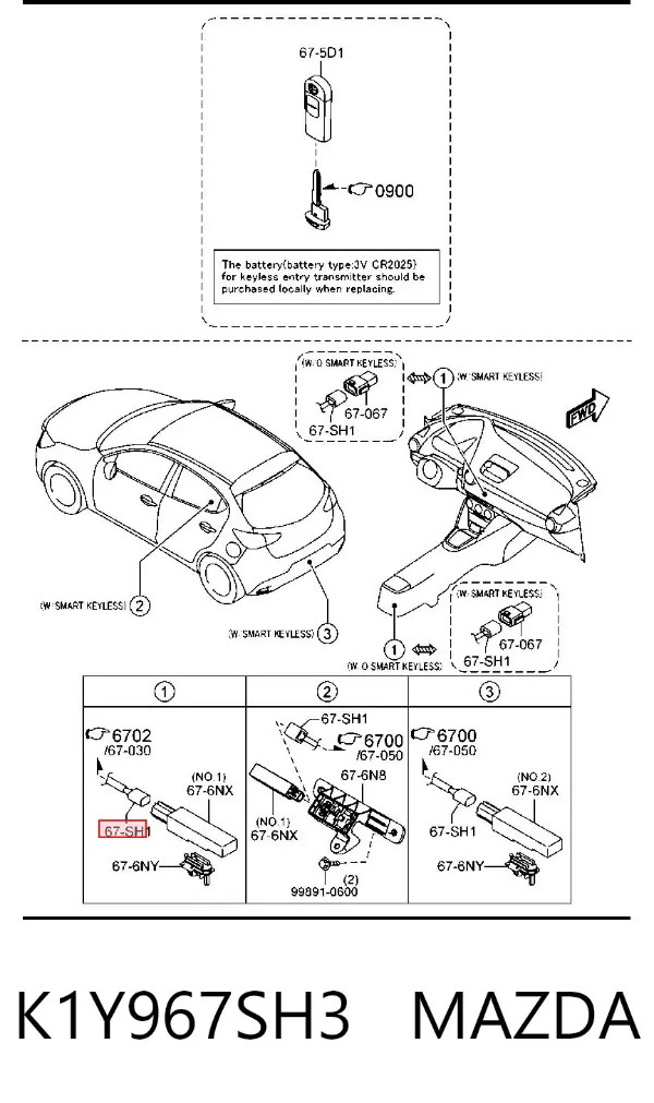 Conector de faro antiniebla K1Y967SH3 Mazda