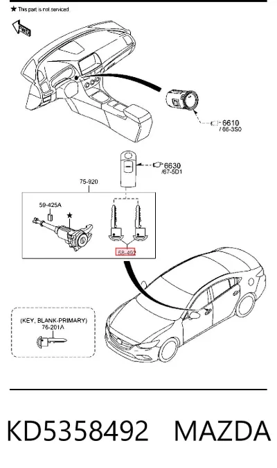 Llave de encendido MAZDA KD5358492