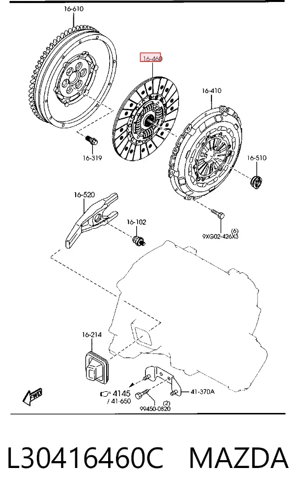Disco de embrague L30416460C Mazda