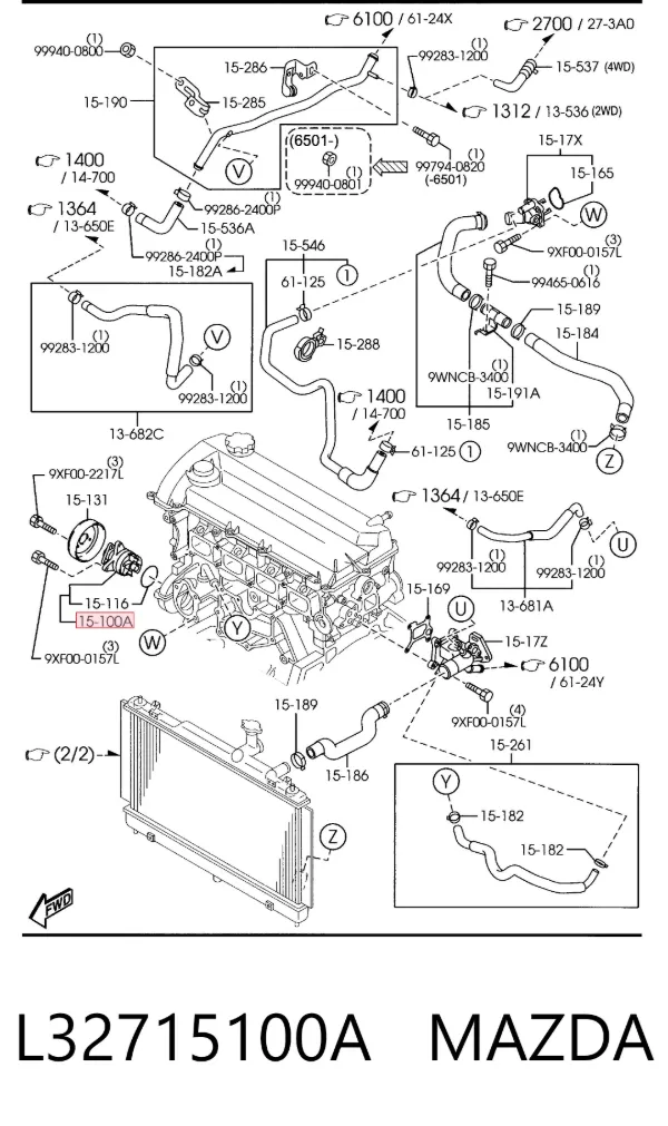 Bomba de agua L32715100A Mazda