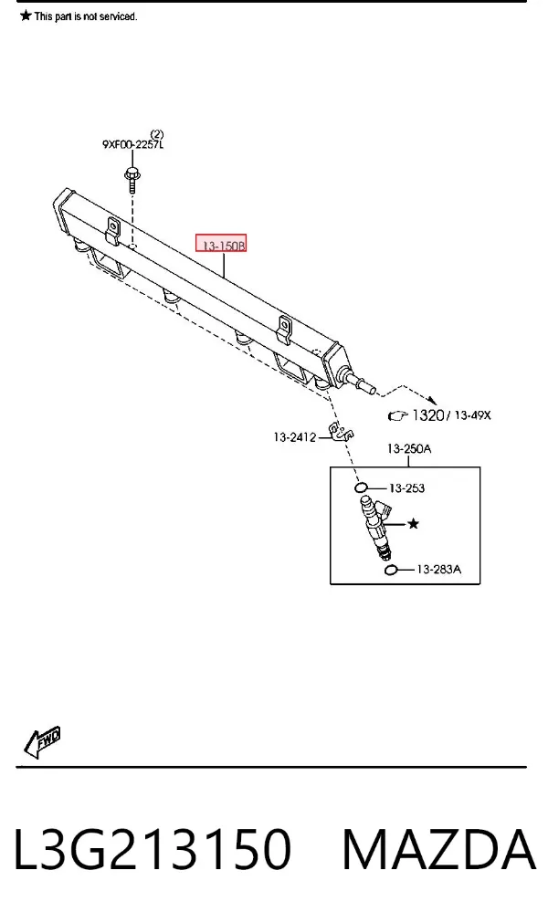 Rampa de combustible L3G213150 Mazda