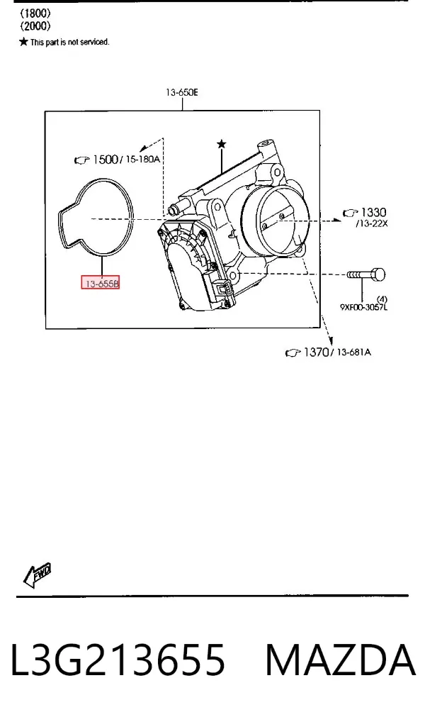 Junta cuerpo mariposa L3G213655 Mazda