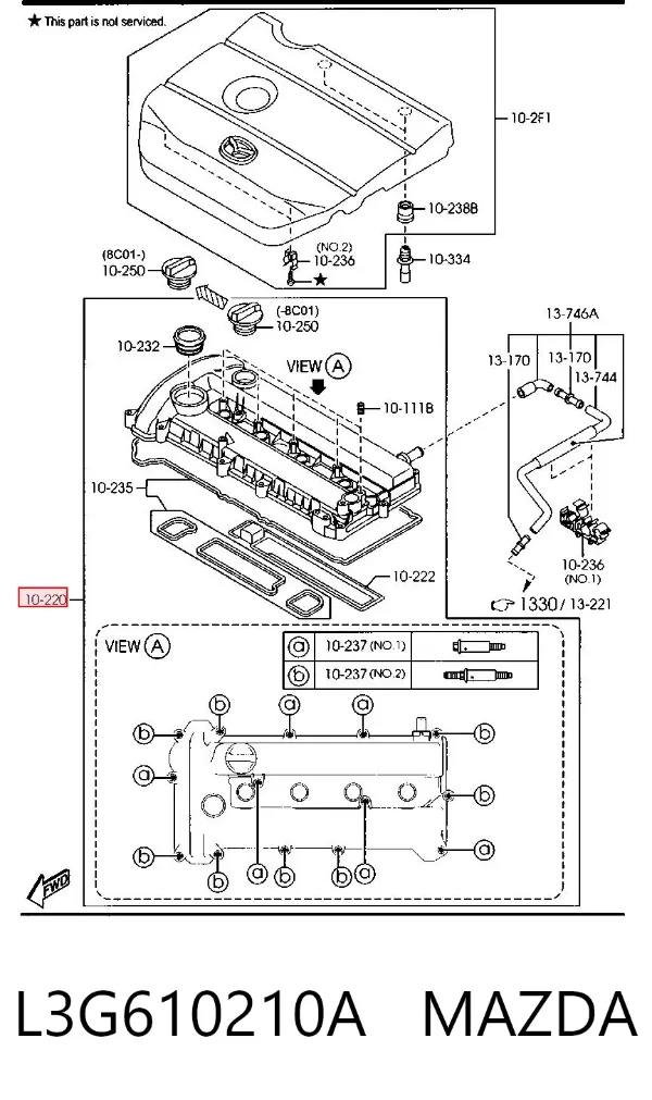 Tapa de balancines L3G610210A Mazda