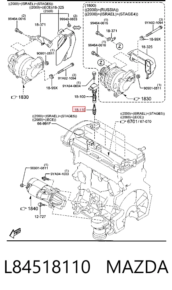 Bujía L84518110 Mazda