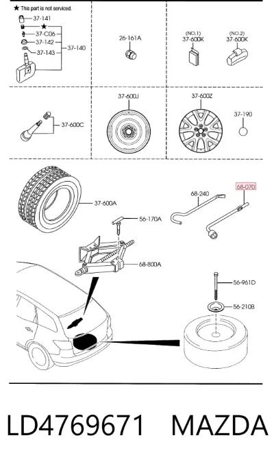 Llave de cruceta MAZDA LD4769671