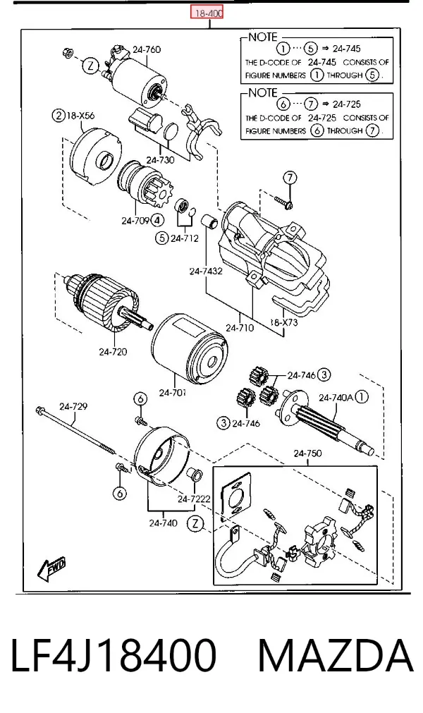Motor de arranque LF4J18400 Mazda