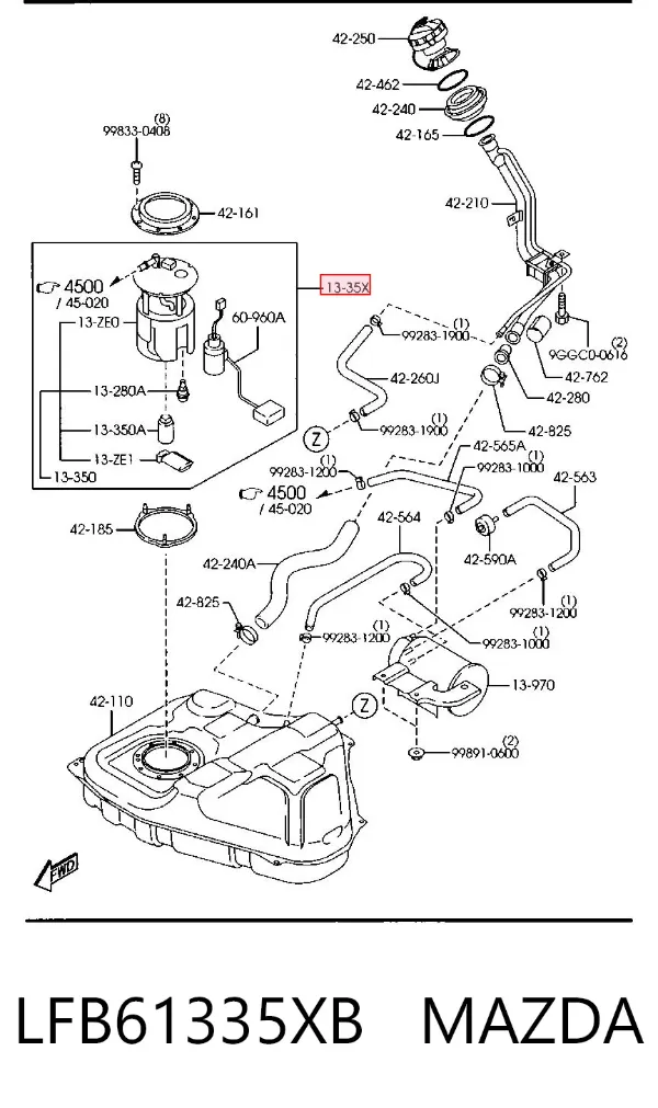 Bomba de gasolina Mazda 5 I