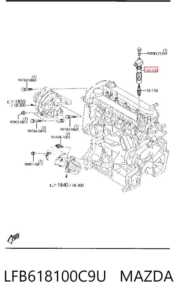 Bobina LFB618100C9U Mazda
