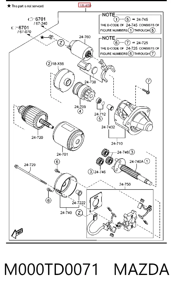 Motor de arranque M000TD0071 Mazda