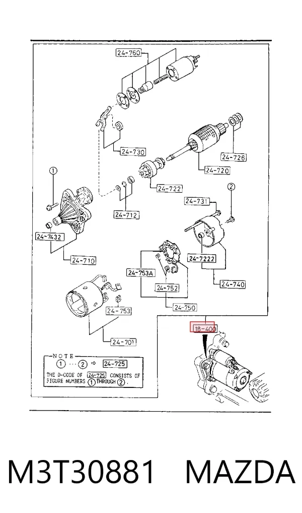 Motor de arranque M3T30881 Mazda