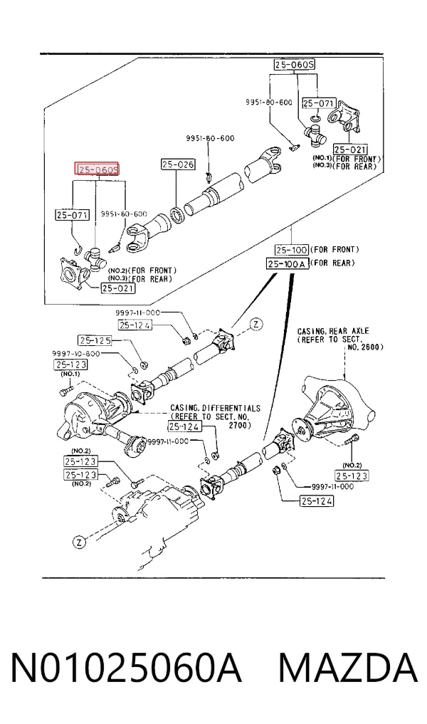 Cruceta N01025060A Mazda