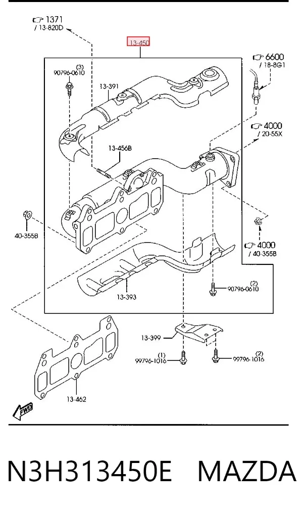 Colector de escape Mazda RX-8 SE