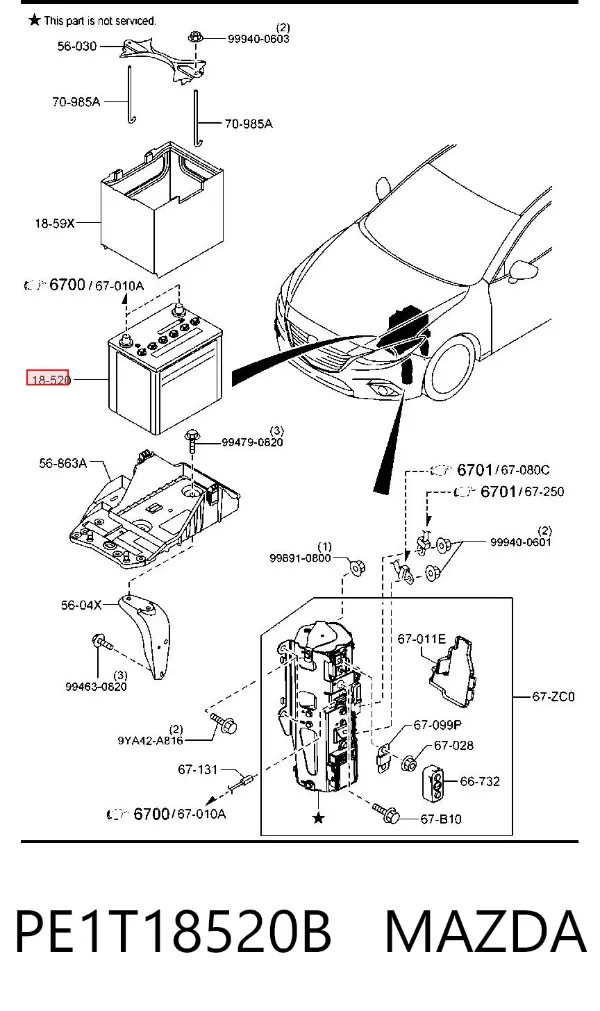 Batería PE1T18520B Mazda