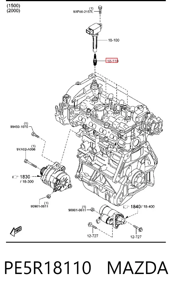 Bujía PE5R18110 Mazda