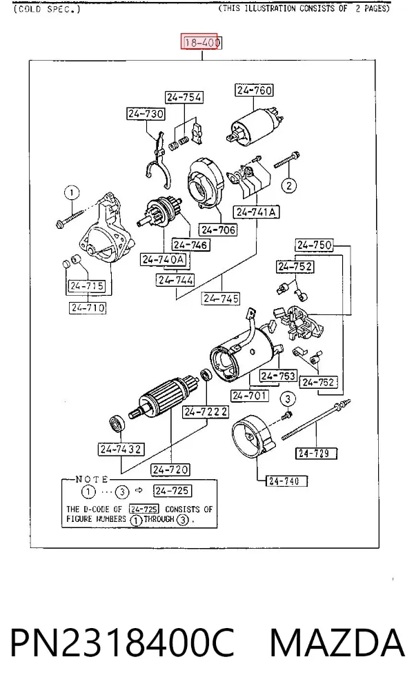 Motor de arranque PN2318400C Mazda