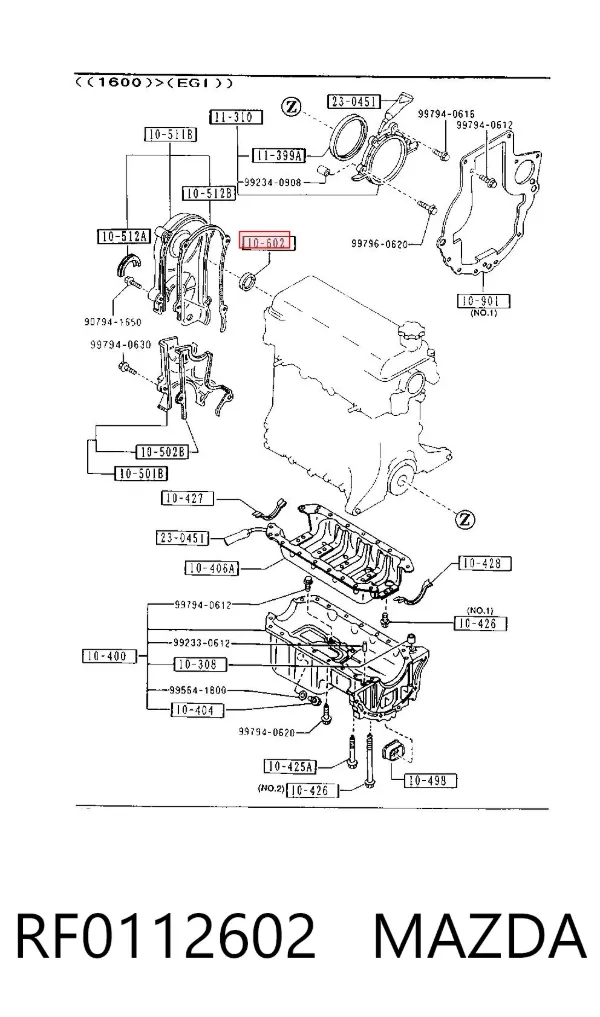 Retén, árbol de levas RF0112602 Mazda