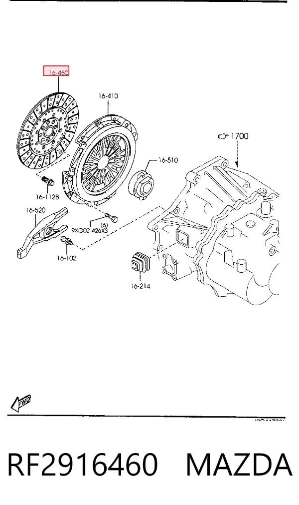 Disco de embrague RF2916460 Mazda