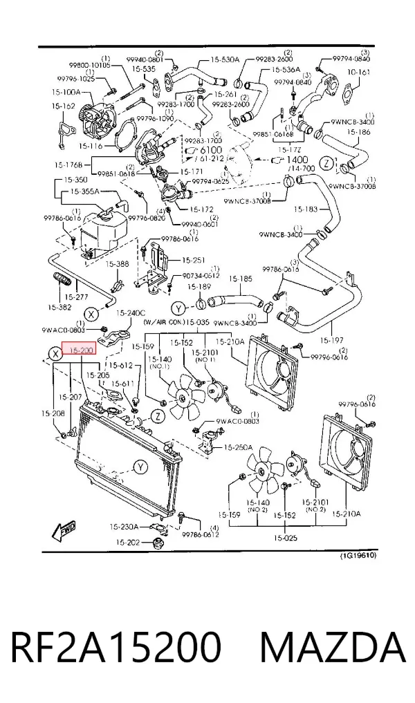 Radiador RF2A15200 Mazda