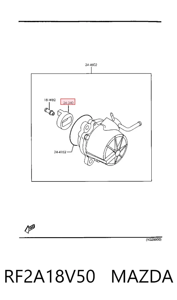 Acoplamiento de la bomba de vacío RF2A18V50 Mazda