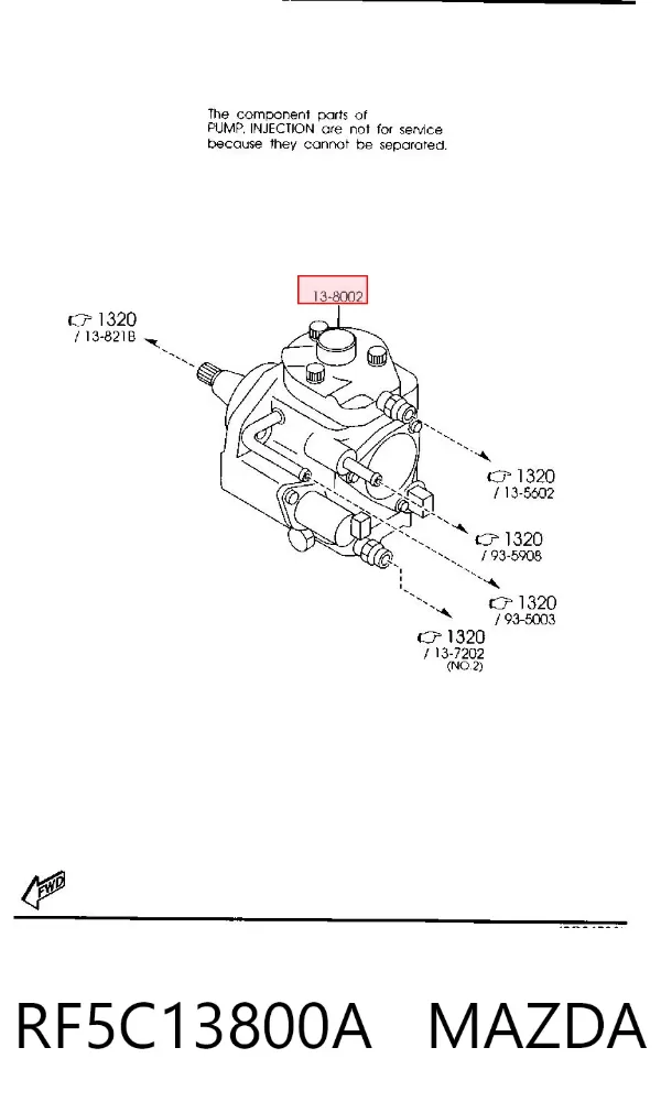 Bomba inyectora RF5C13800A Mazda