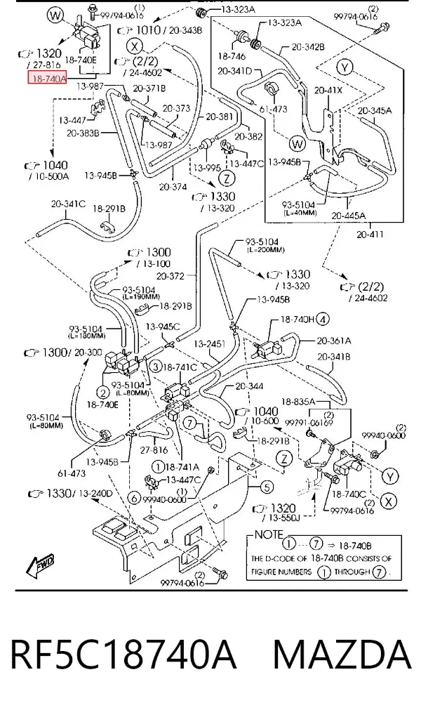 Válvula solenoide de control de presión de sobrealimentación RF5C18740A Mazda