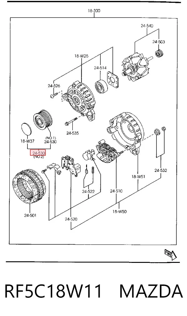 Polea alternador RF5C18W11 Mazda