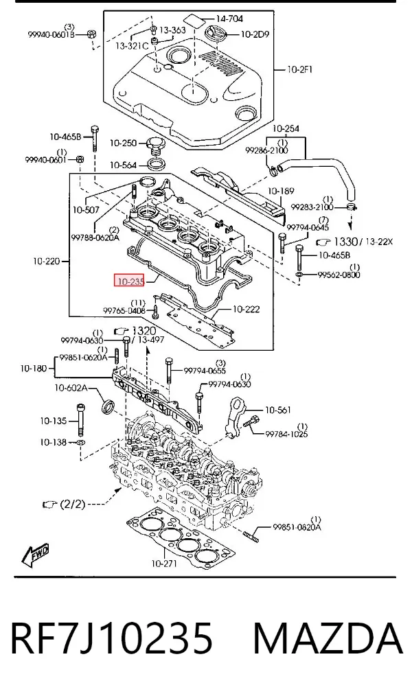 Junta tapa de balancines RF7J10235 Mazda
