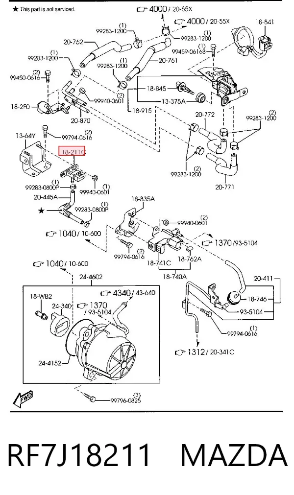Sensor de presión de sobrealimentación RF7J18211 Mazda