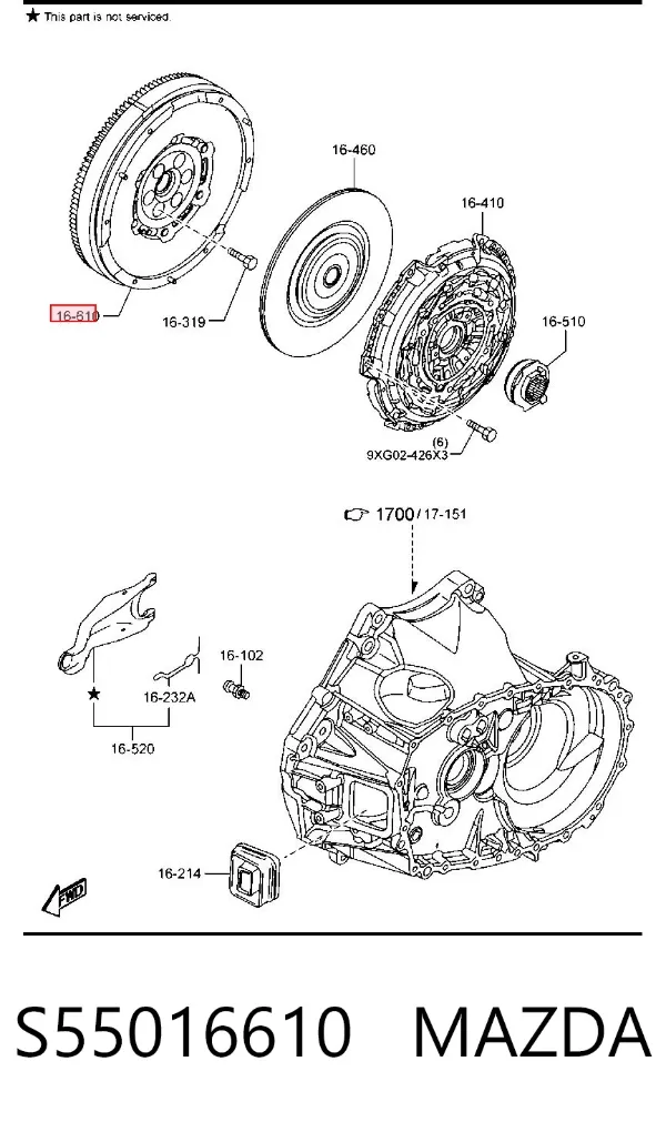 Volante motor S55016610 Mazda