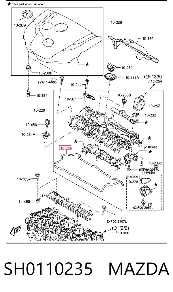 Junta tapa de balancines SH0110235 Mazda