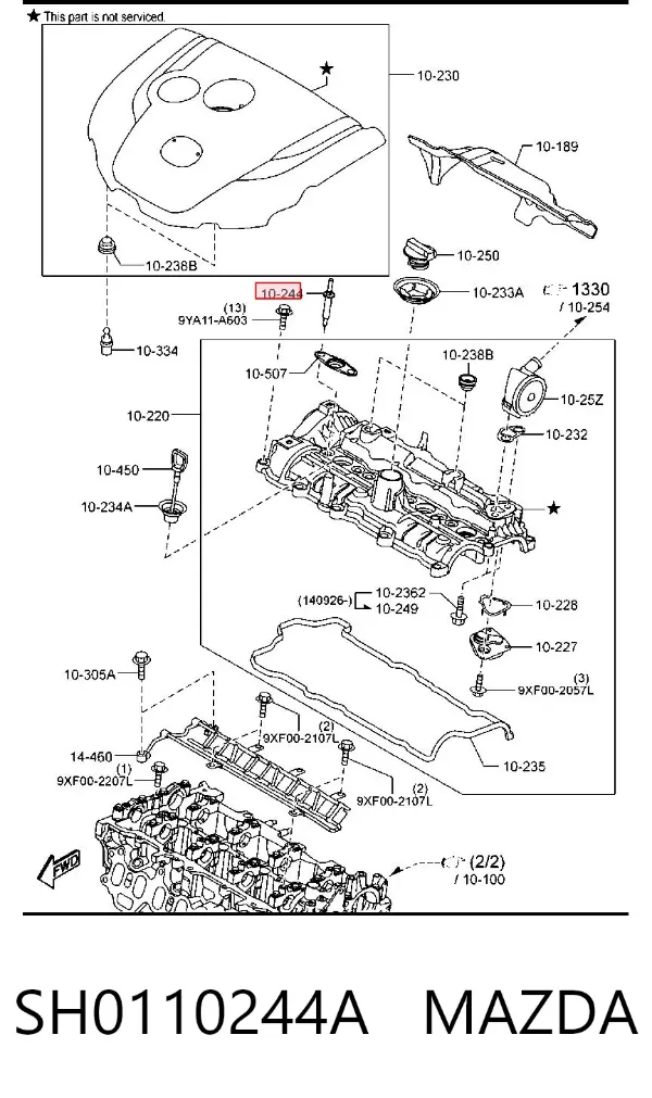 Tornillo culata SH0110244A Mazda