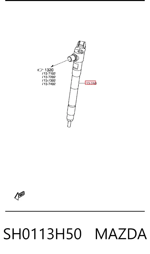 Inyector SH0113H50 Mazda