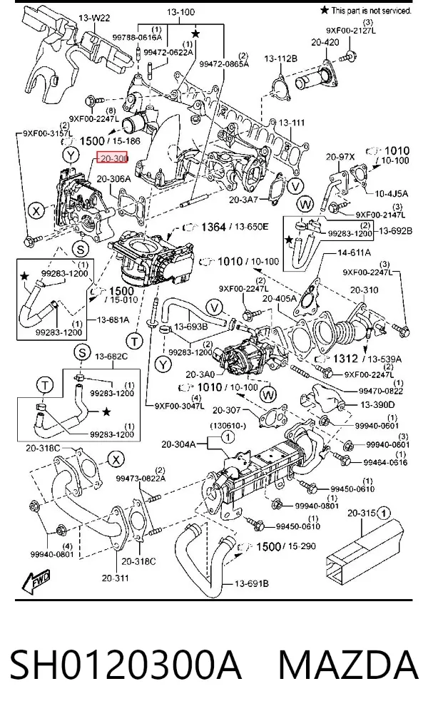 Válvula EGR SH0120300A Mazda