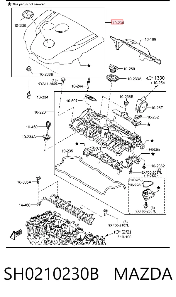 Tapa motor SH0210230B Mazda