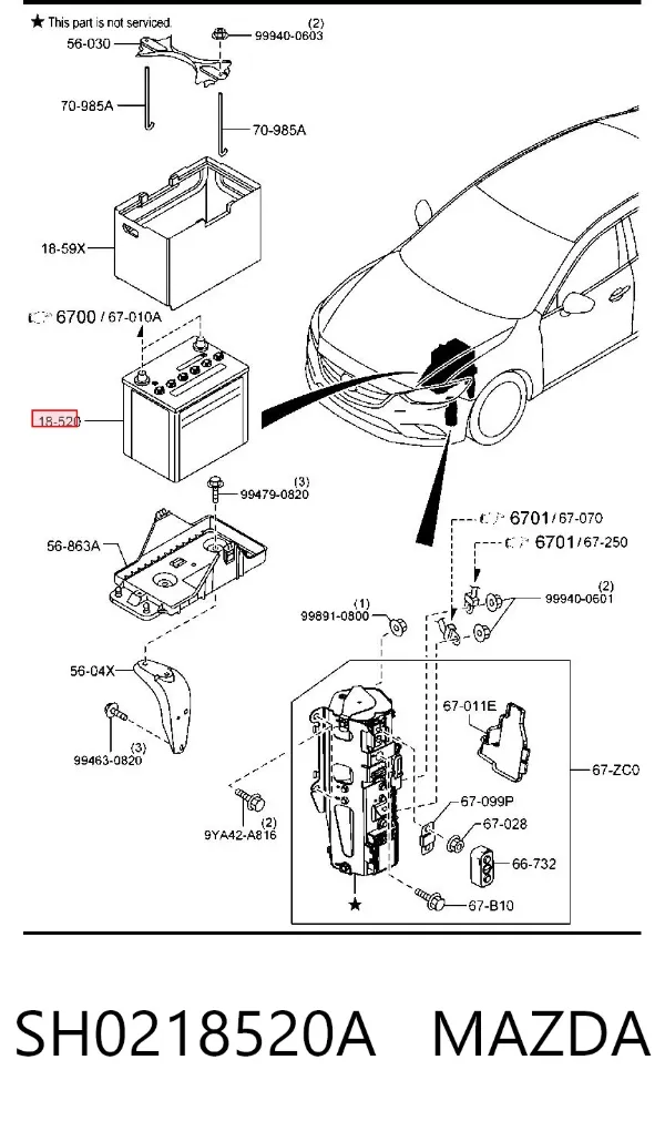 Batería SH0218520A Mazda