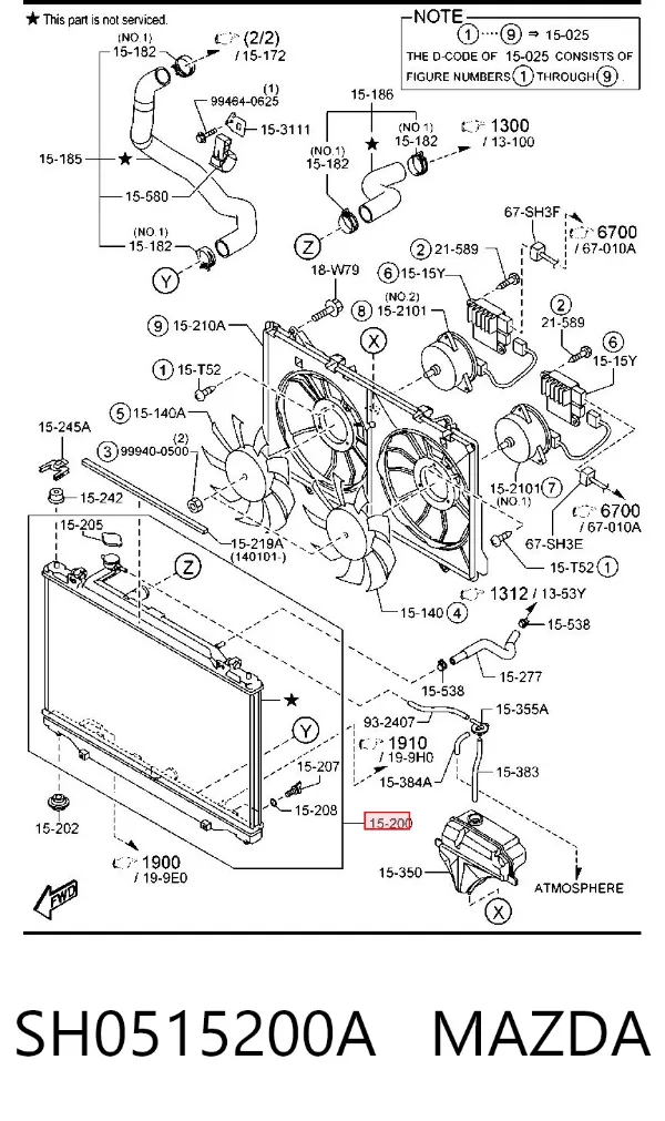 Radiador SH0515200A Mazda