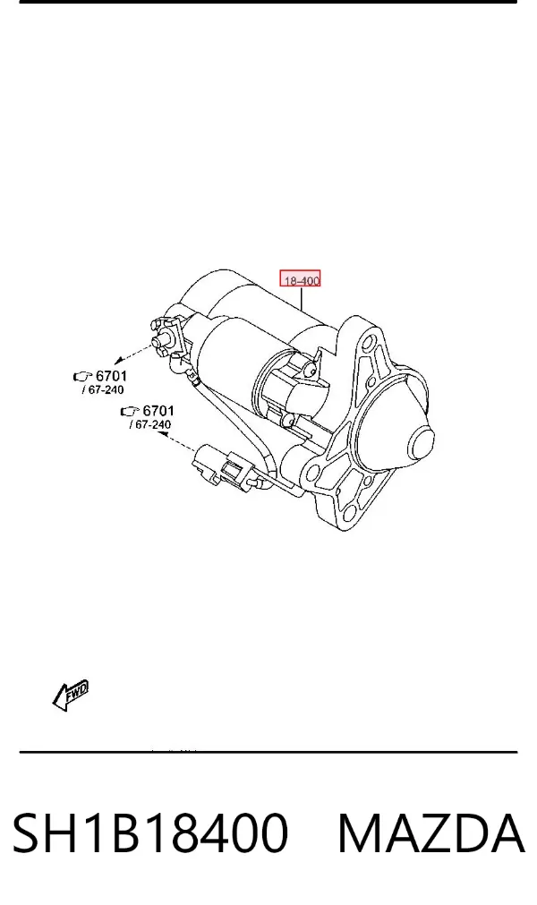 Motor de arranque SH1B18400 Mazda
