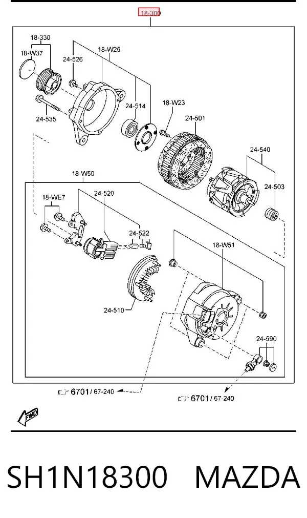 Alternador SH1N18300 Mazda