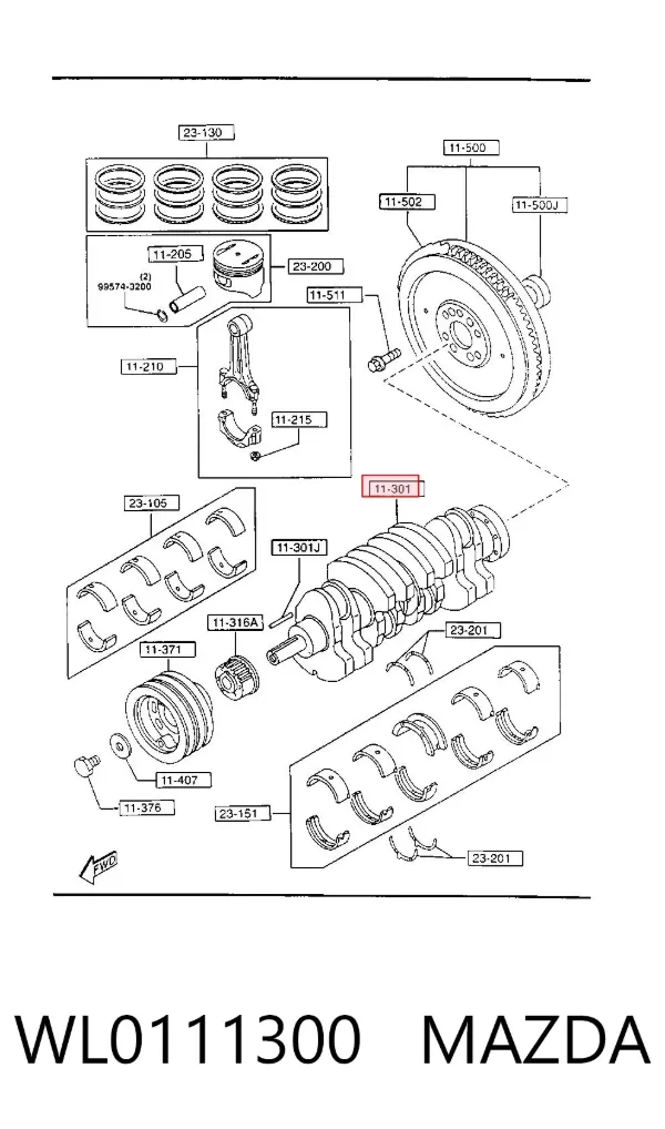 Cigüeñal WL0111300 Mazda
